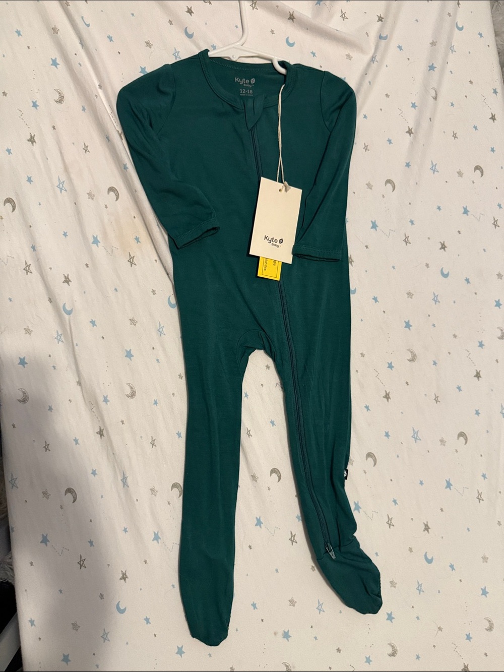Kyte BABY Teal Full-Zip Footed One-Piece